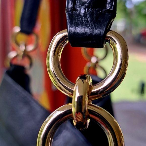 COACH LEXY Black Pebble Leather Shoulder Bag with Gourgous Gold Hardware NEW - Picture 7 of 17